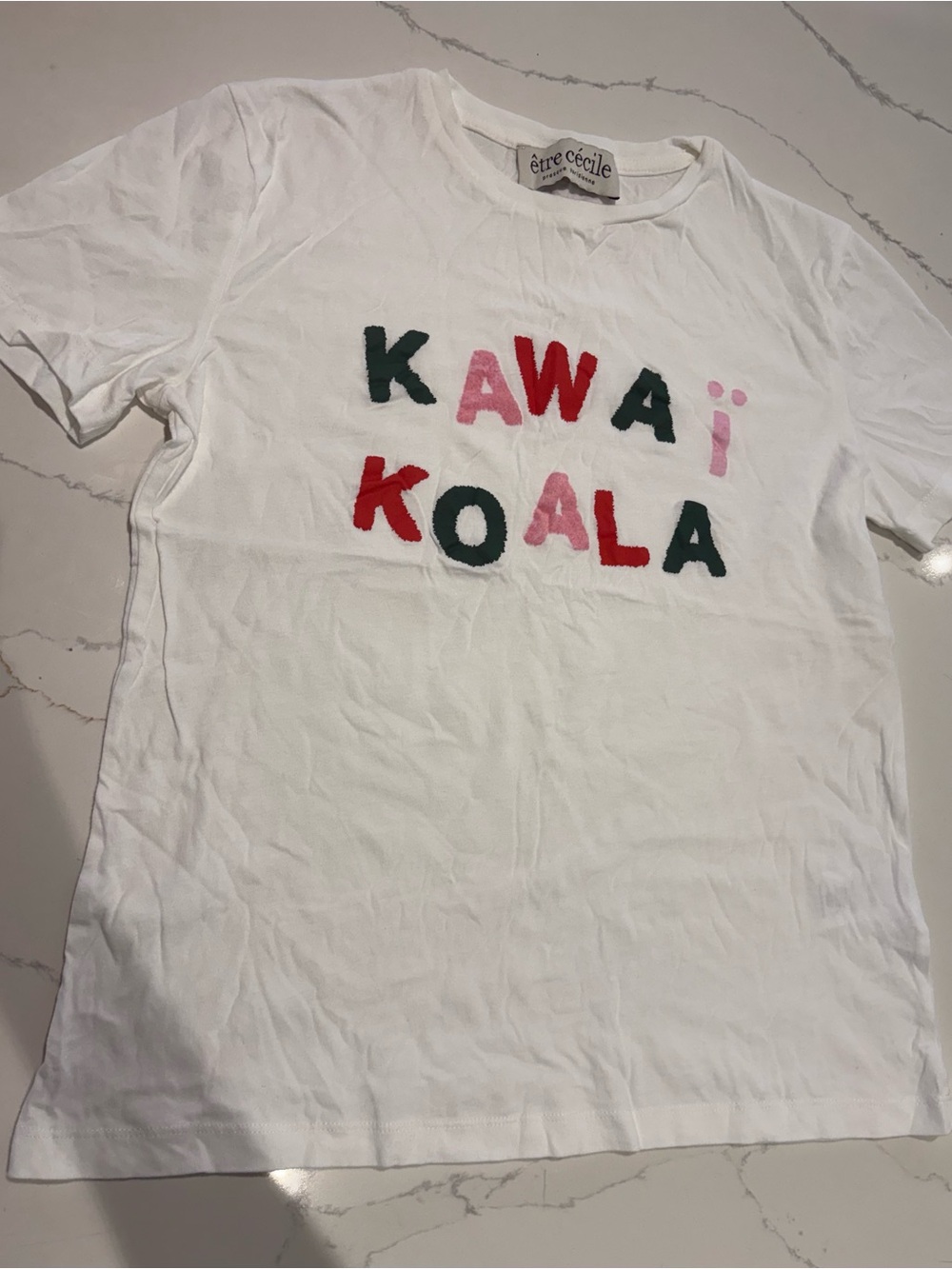 Être Cécile Kawaii Koala Graphic T-Shirt Size S Organic Cotton Parisian Tee